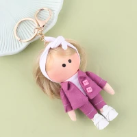 جاسوییچی عروسکی دست ساز رها لباس سفید بنفش