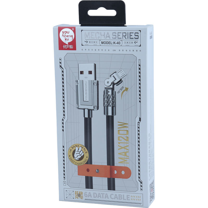 کابل میکرو یو اس بی فست شارژ 6 آمپر You Shenq Ku K-40 طول 1 متر