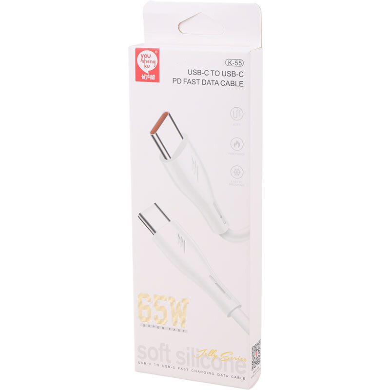 کابل دو سر تایپ سی فست شارژ 65 وات You Shenq Ku K-55 طول 1 متر
