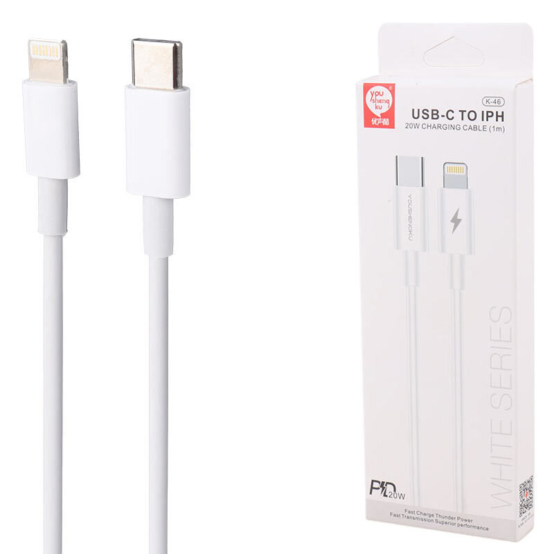 کابل تایپ سی به لایتنینگ فست شارژ 20 وات You Shenq Ku K-46 طول 1 متر