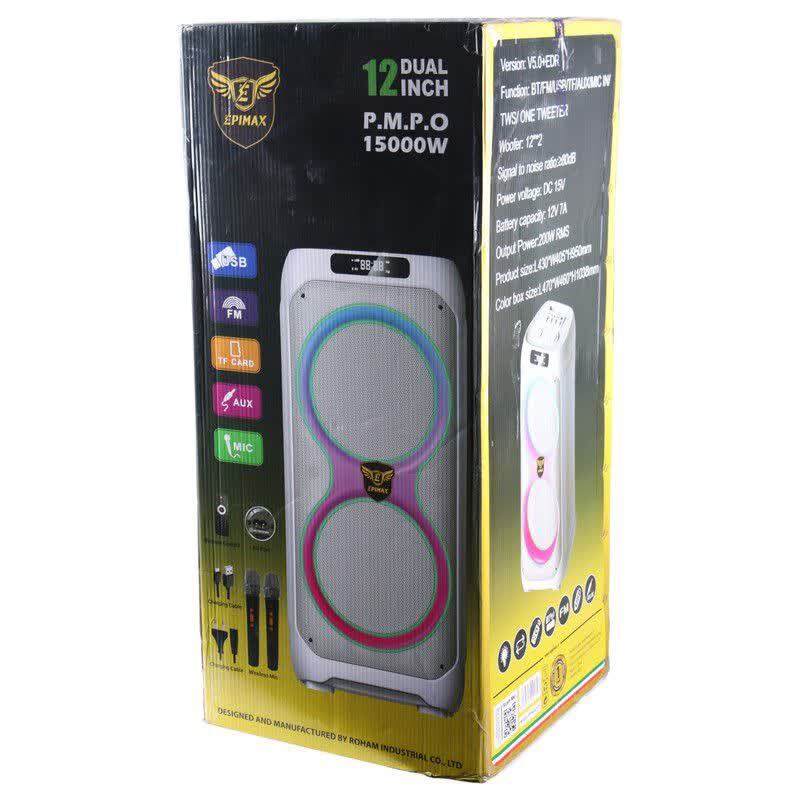 اسپیکر چمدانی بلوتوثی اپی مکس Epimax-172 + میکروفون و ریموت کنترل
