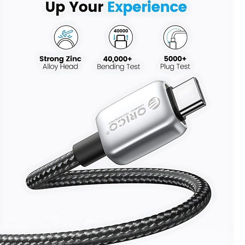 کابل دو سر تایپ سی فست شارژ 100 وات اوریکو GQZB100-10 طول 1 متر