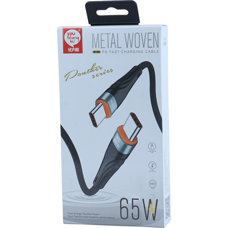 کابل دو سر تایپ سی فست شارژ 65 وات You Shenq Ku K-64 طول 1 متر