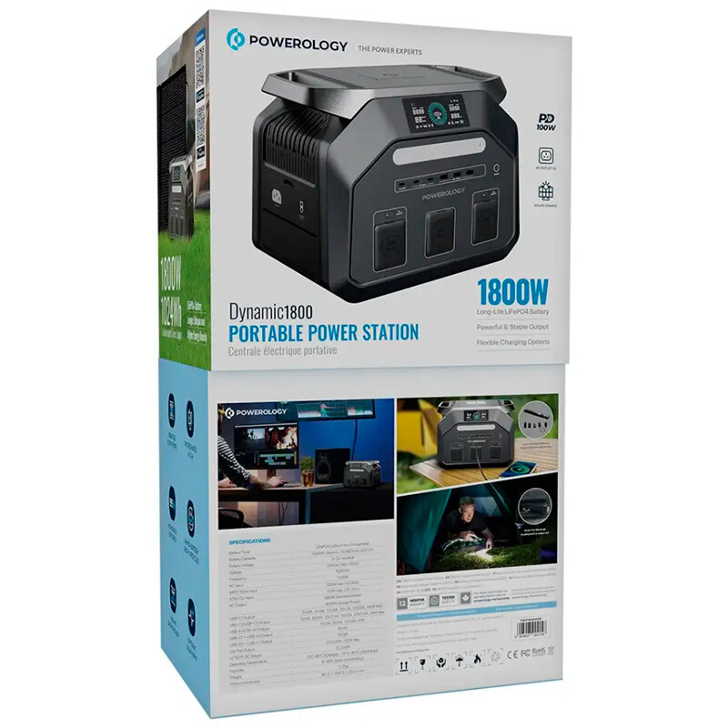 پاور استیشن پاورولوژی PWP1800WBk 1800W ظرفیت 20000 میلی آمپر ساعت