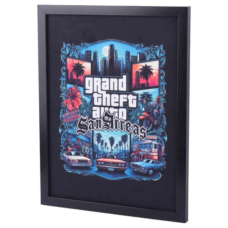 تابلو شاسی طرح Grand Theft Auto San Andreas سایز 33*43 سانتی متر