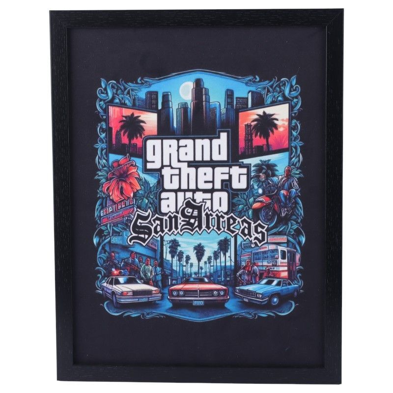 تابلو شاسی طرح Grand Theft Auto San Andreas سایز 33*43 سانتی متر