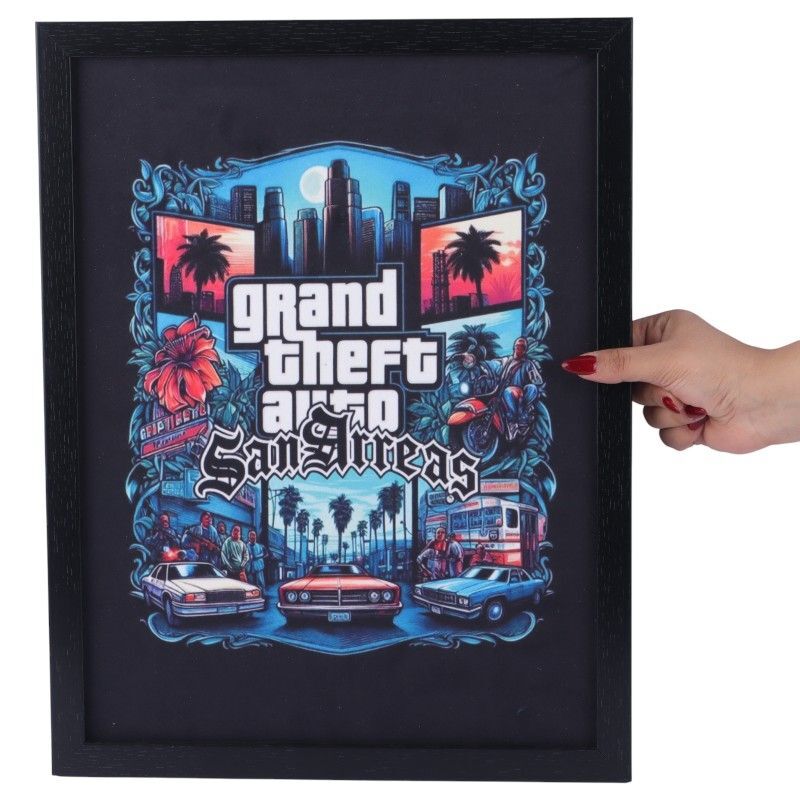 تابلو شاسی طرح Grand Theft Auto San Andreas سایز 33*43 سانتی متر