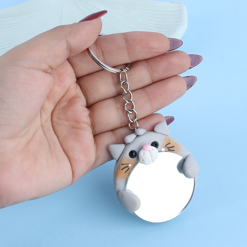 جاکلیدی آینه دار طرح گربه