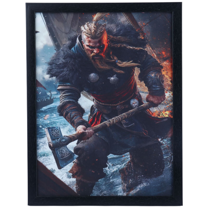تابلو شاسی طرح Assassins Creed Valhalla سایز 33*43 سانتی متر کد 2