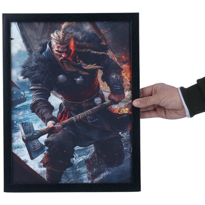 تابلو شاسی طرح Assassins Creed Valhalla سایز 33*43 سانتی متر کد 2