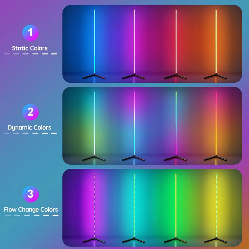 نور ثابت ایستاده RGB APP طول 1.25 متر