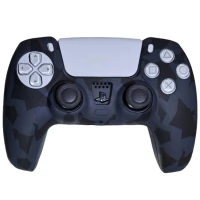 روکش دسته بازی PS5 طرح چریکی مشکی طوسی کد 6