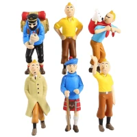 اکشن فیگور طرح تن تن و کاپیتان هادوک بسته 6 عددی