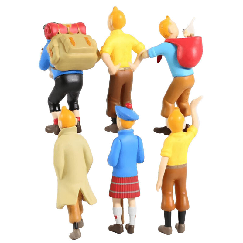 اکشن فیگور طرح تن تن و کاپیتان هادوک بسته 6 عددی