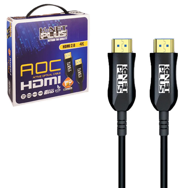 کابل HDMI 4K فیبر نوری کی نت پلاس KP-A145 طول 30 متر