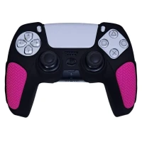 روکش دسته بازی PS5 استوپ دار زمینه مشکی صورتی