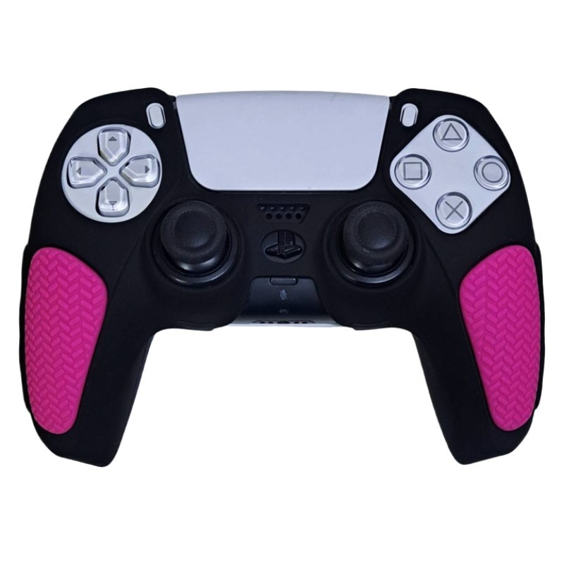 روکش دسته بازی PS5 استوپ دار زمینه مشکی صورتی