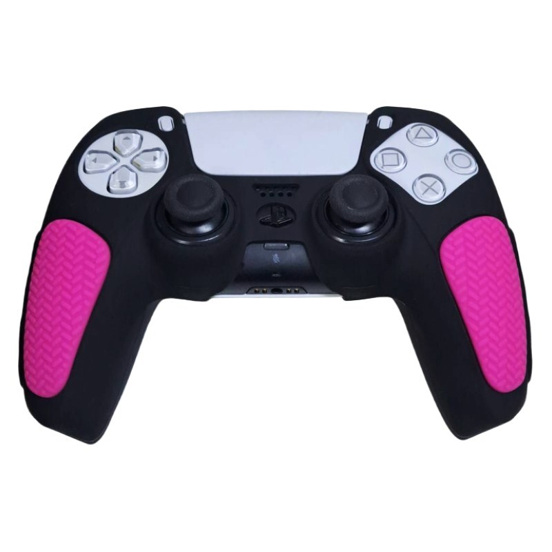روکش دسته بازی PS5 استوپ دار زمینه مشکی صورتی