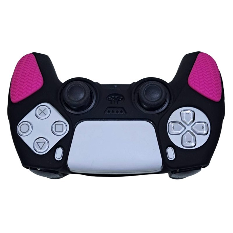 روکش دسته بازی PS5 استوپ دار زمینه مشکی صورتی