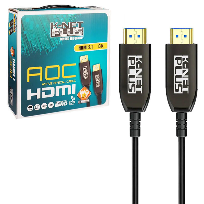 کابل HDMI 8K فیبر نوری کی نت پلاس KP-A160 طول 25 متر