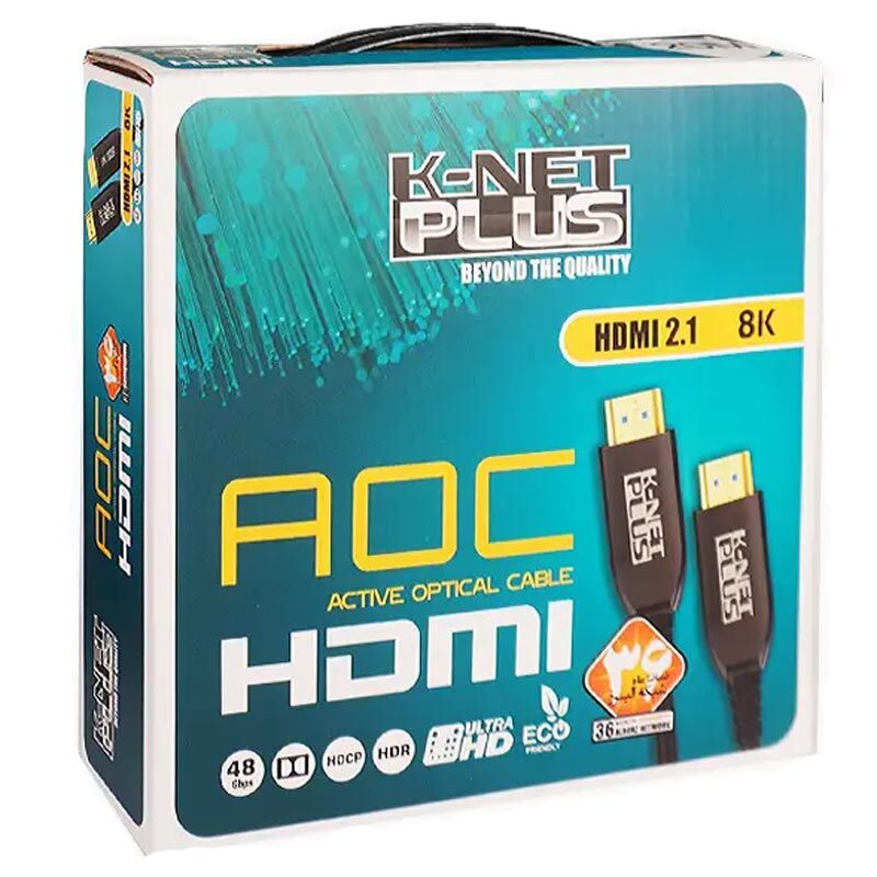 کابل HDMI 8K فیبر نوری کی نت پلاس KP-A160 طول 25 متر