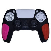 روکش دسته بازی PS5 استوپ دار زمینه مشکی قرمز صورتی