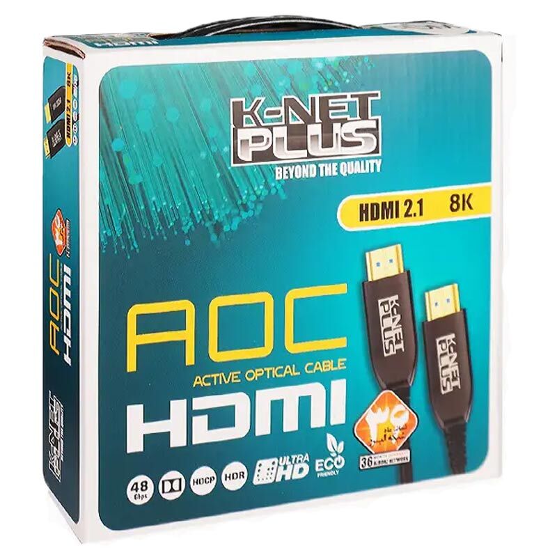 کابل HDMI 8K فیبر نوری کی نت پلاس KP-A162 طول 40 متر