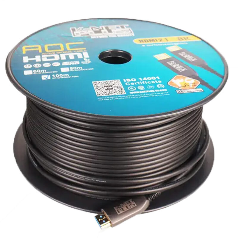 کابل HDMI 8K فیبر نوری کی نت پلاس KP-A166 طول 100 متر