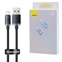 کابل لایتنینگ فست شارژ 2.4 آمپر باسئوس Crystal Shine CAJY00010 طول 2 متر