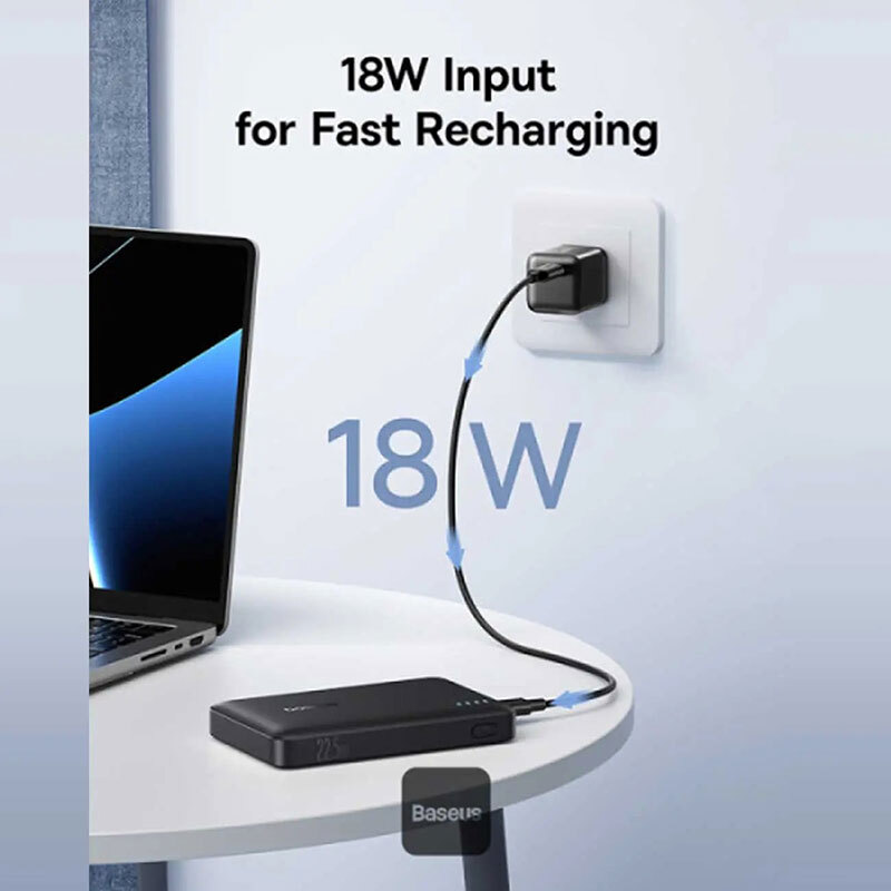 پاور بانک فست شارژ باسئوس EnerFill FP21 P1008210D PD 22.5W ظرفیت 10000 میلی آمپر ساعت