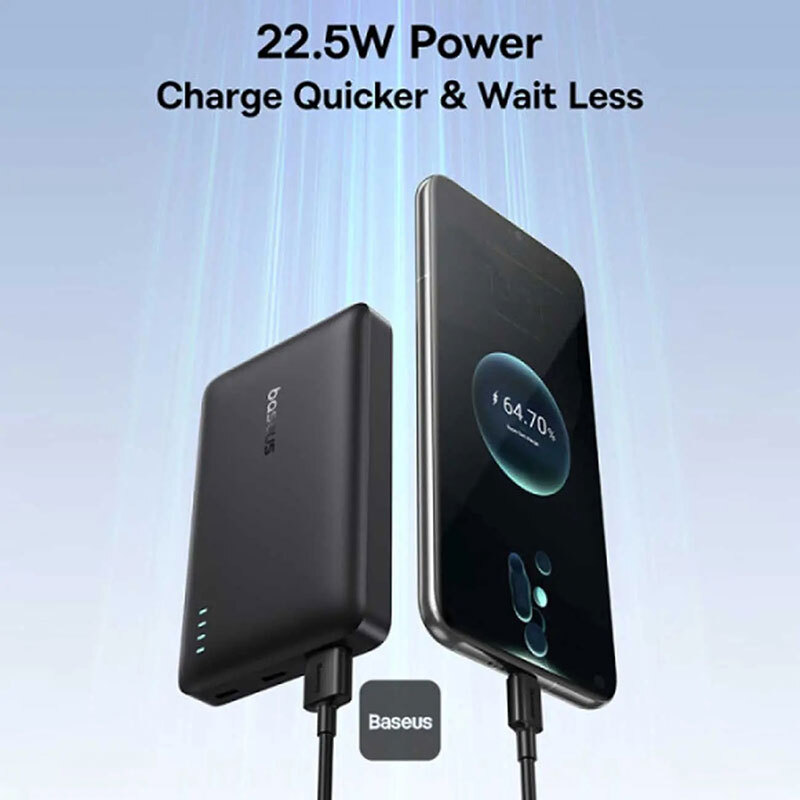 پاور بانک فست شارژ باسئوس EnerFill FP21 P1008210D PD 22.5W ظرفیت 10000 میلی آمپر ساعت