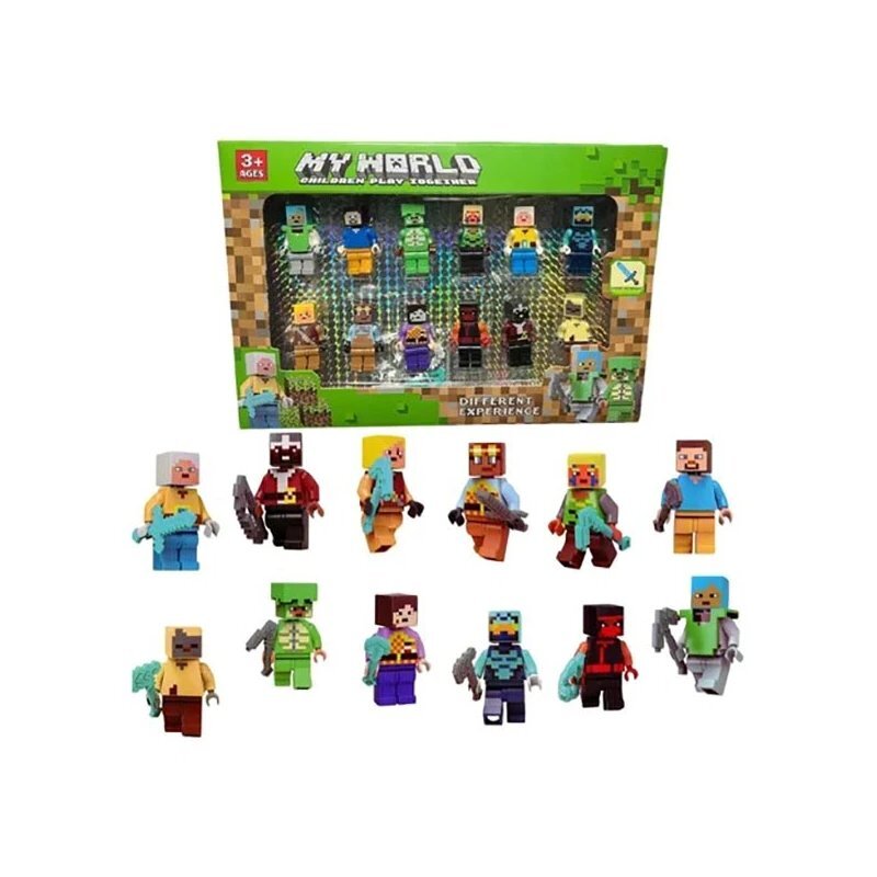 مینی فیگور شخصیت های ماینکرافت کد 33100 بسته 12 عددی