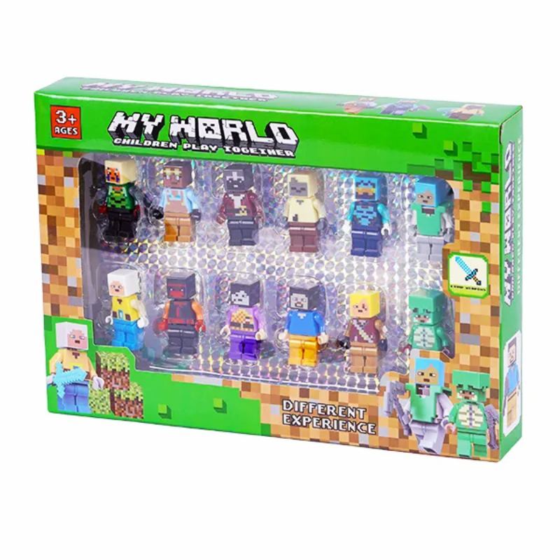 مینی فیگور شخصیت های ماینکرافت کد 33100 بسته 12 عددی