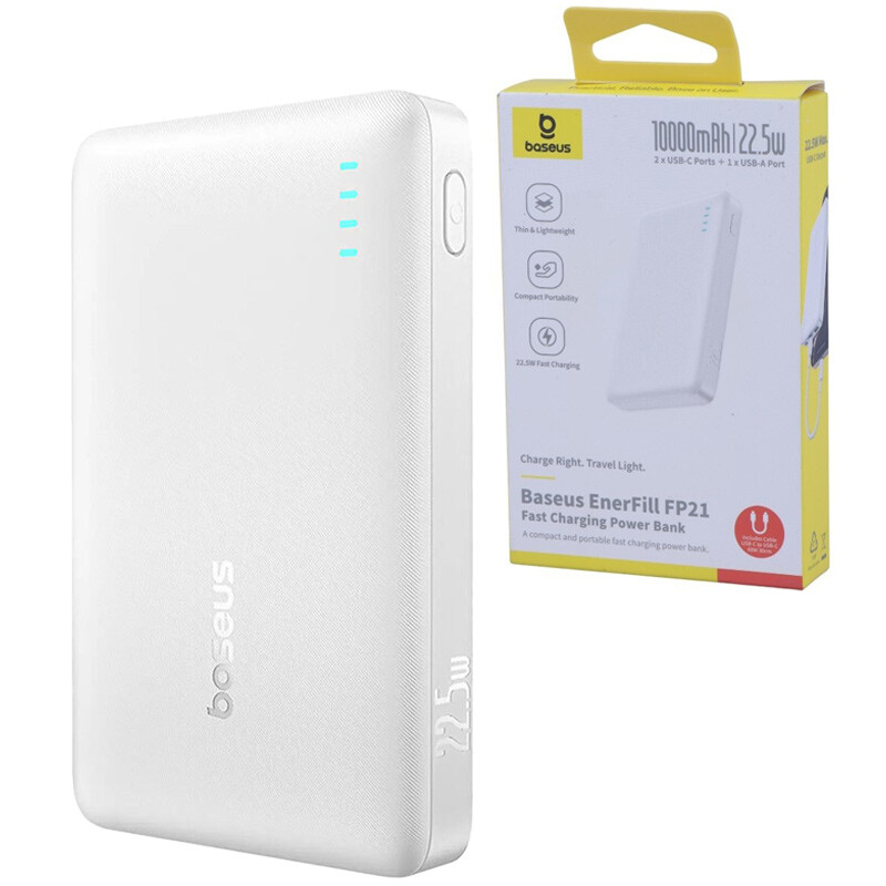 پاور بانک فست شارژ باسئوس EnerFill FP21 P1008210D PD 22.5W ظرفیت 10000 میلی آمپر ساعت