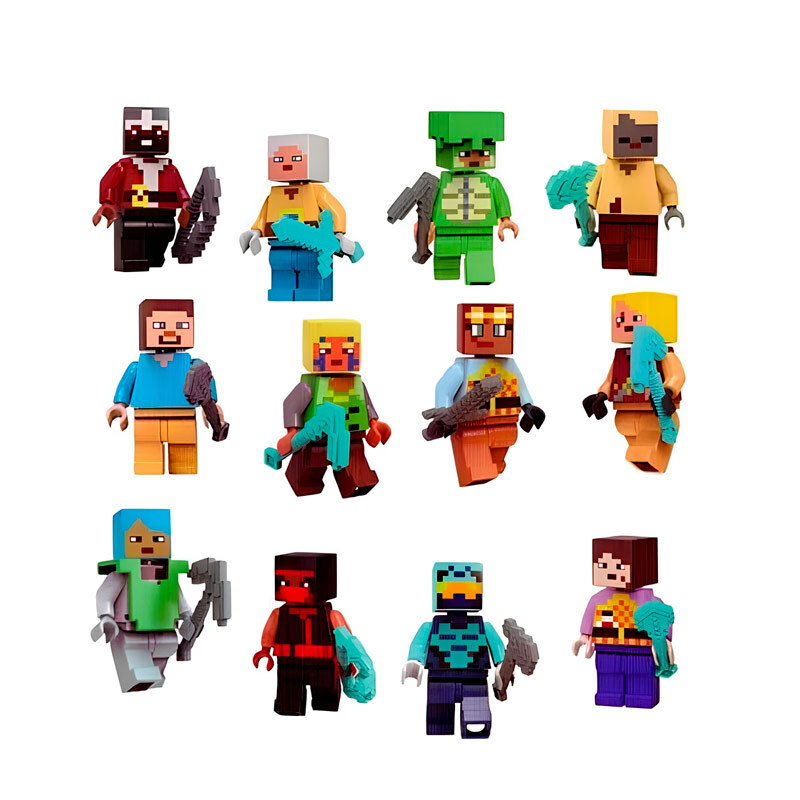 مینی فیگور شخصیت های ماینکرافت کد 33100 بسته 12 عددی
