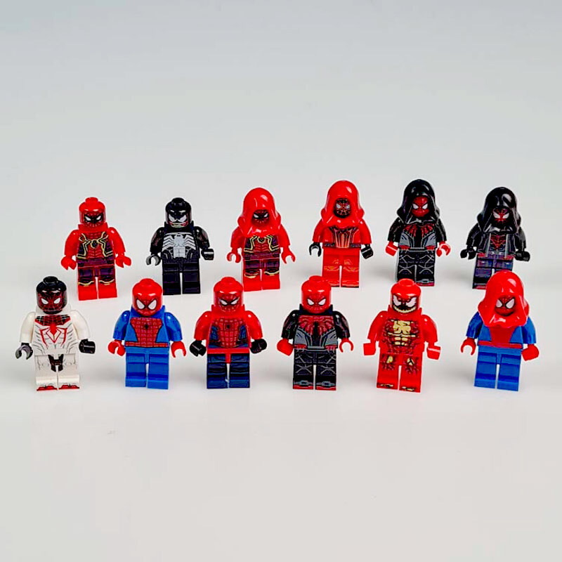 مینی فیگور شخصیت های اسپایدرمن Diy کد 22643 بسته 12 عددی