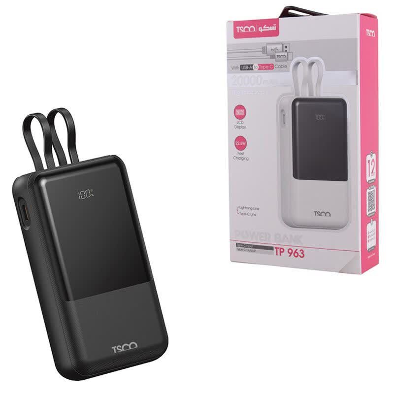 پاور بانک فست شارژ تسکو TP 963 PD 22.5W ظرفیت 20000 میلی آمپر ساعت