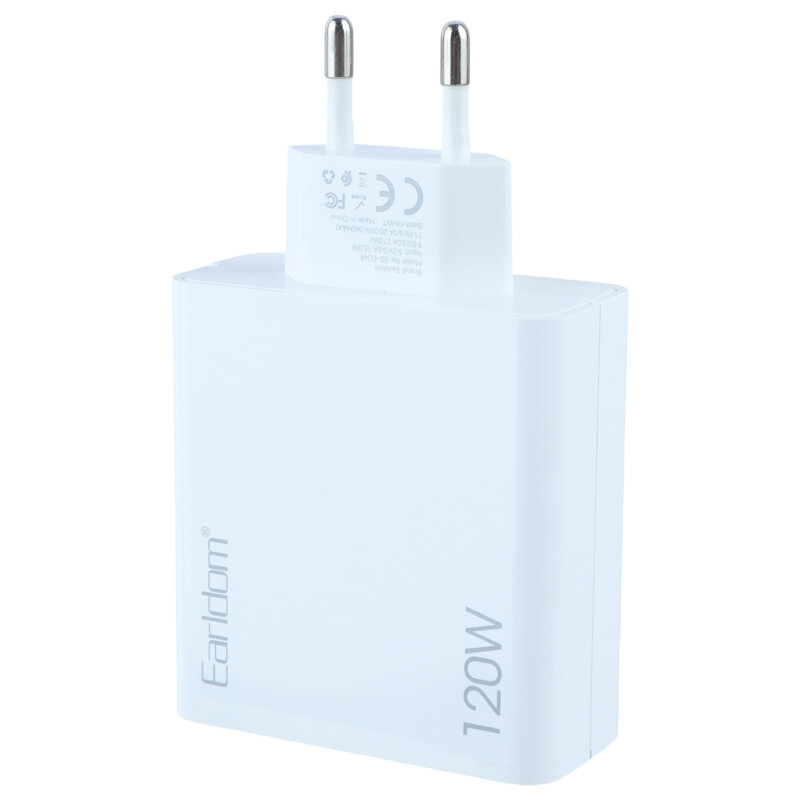 شارژر دیواری 120 وات ارلدام ES-EU48 6A + کابل تایپ سی