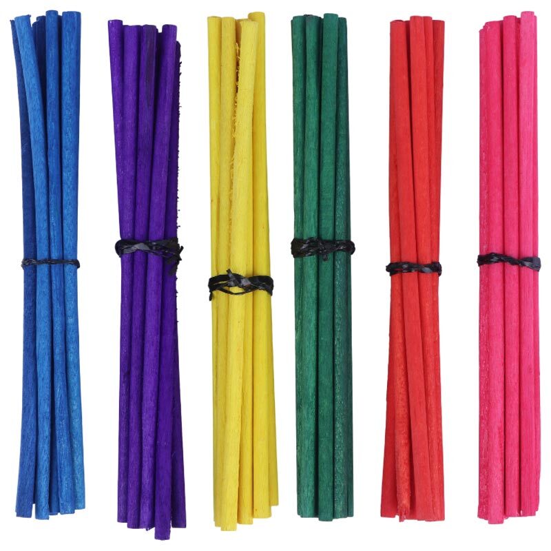 میله چوبی گرد رنگی Alef قطر 4 میلی متر بسته 6 عددی