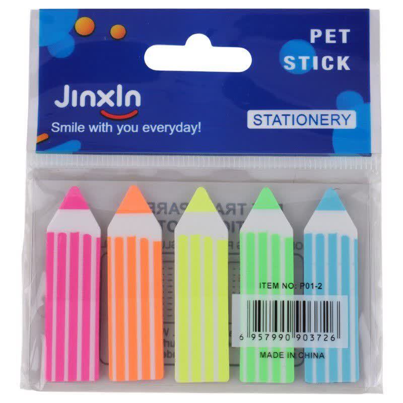 کاغذ یادداشت چسب دار طرح مداد Jinxln P01-2 4.5*1.2cm بسته 5 عددی