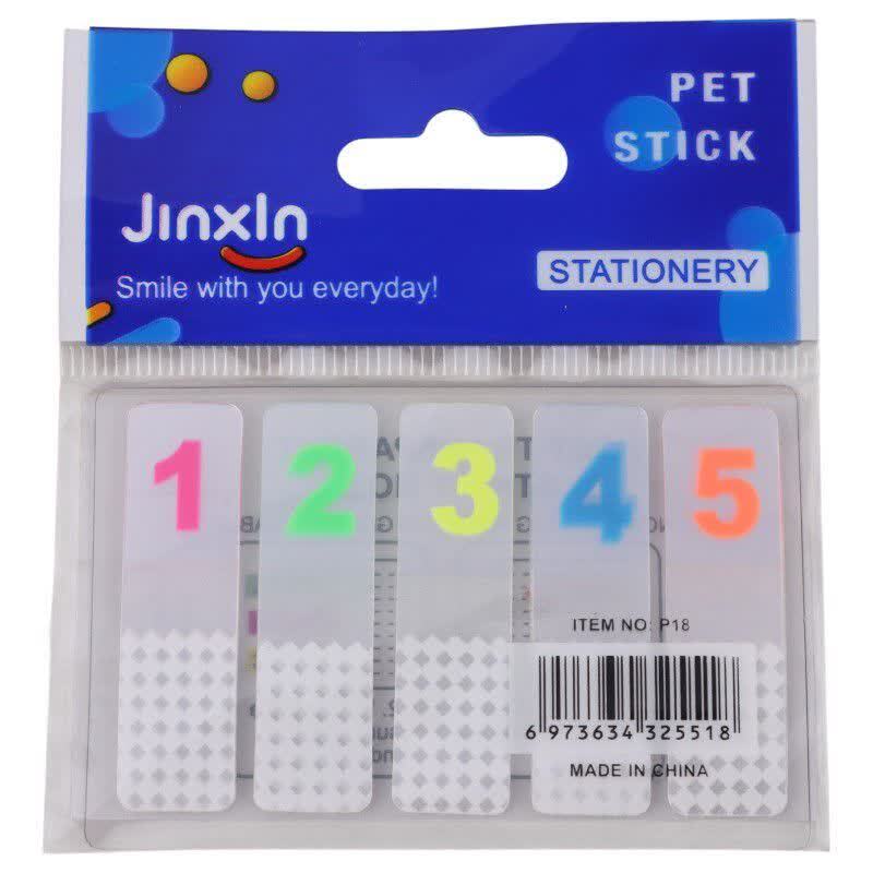 کاغذ یادداشت چسب دار طرح اعداد انگلیسی Jinxln P18 4.5*1.3cm بسته 5 عددی
