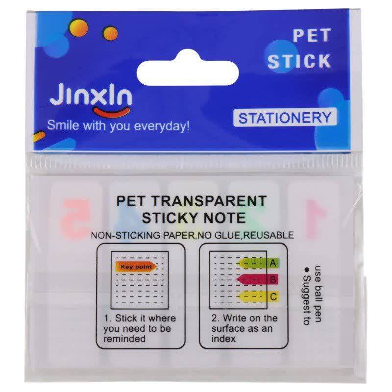 کاغذ یادداشت چسب دار طرح اعداد انگلیسی Jinxln P18 4.5*1.3cm بسته 5 عددی