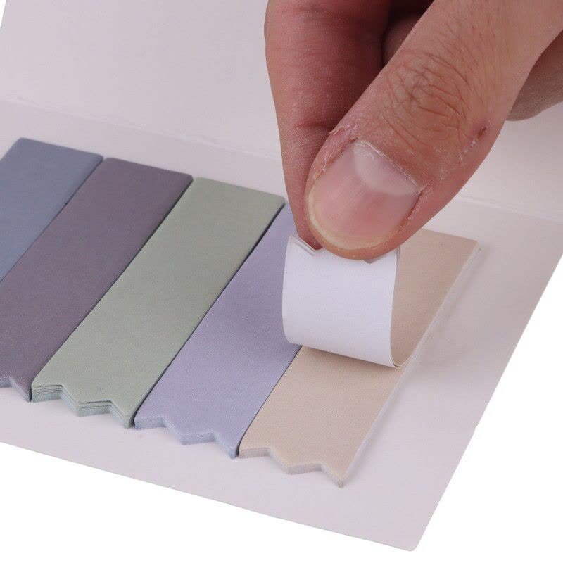 کاغذ یادداشت چسب دار طرح کنگره ای پاستلی JX686 6.5*1.8cm بسته 5 عددی