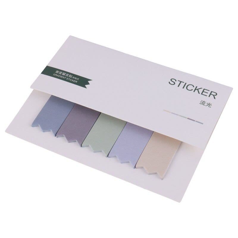 کاغذ یادداشت چسب دار طرح کنگره ای پاستلی JX686 6.5*1.8cm بسته 5 عددی