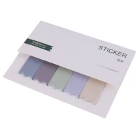 کاغذ یادداشت چسب دار طرح کنگره ای پاستلی JX686 6.5*1.8cm بسته 5 عددی