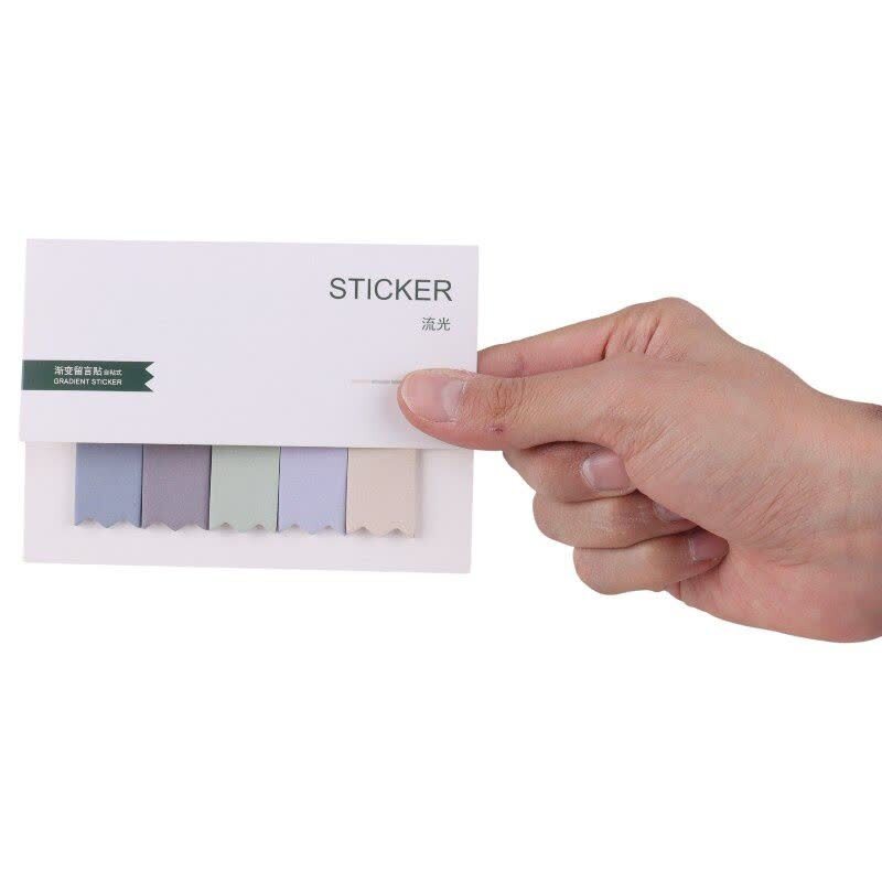 کاغذ یادداشت چسب دار طرح کنگره ای پاستلی JX686 6.5*1.8cm بسته 5 عددی