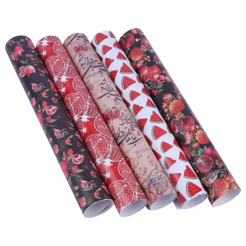 کاغذ کادو طرح دار یلدایی آذین کد 339 بسته 50 عددی