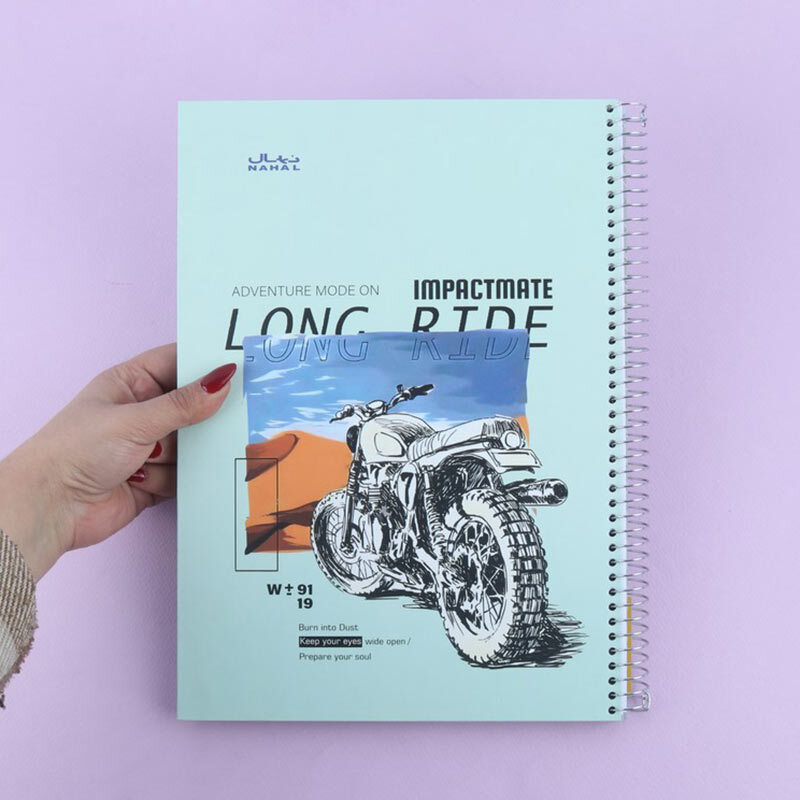 دفتر سیمی 100 برگ رحلی نهال آلما کد 1171