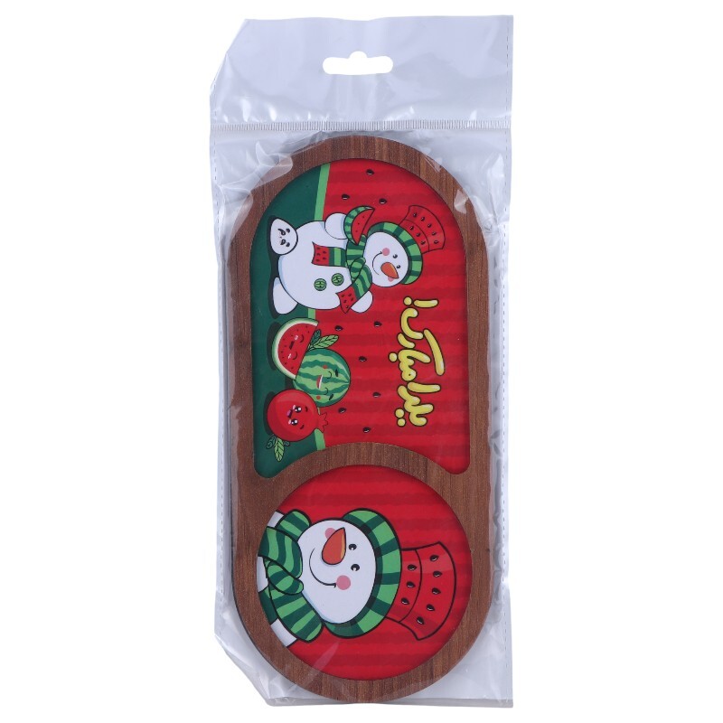 زیر لیوانی چوبی بیسکوییتی یلدایی رویال