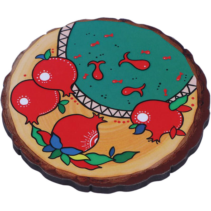 زیر لیوانی چوبی یلدایی طرح درخت رویال